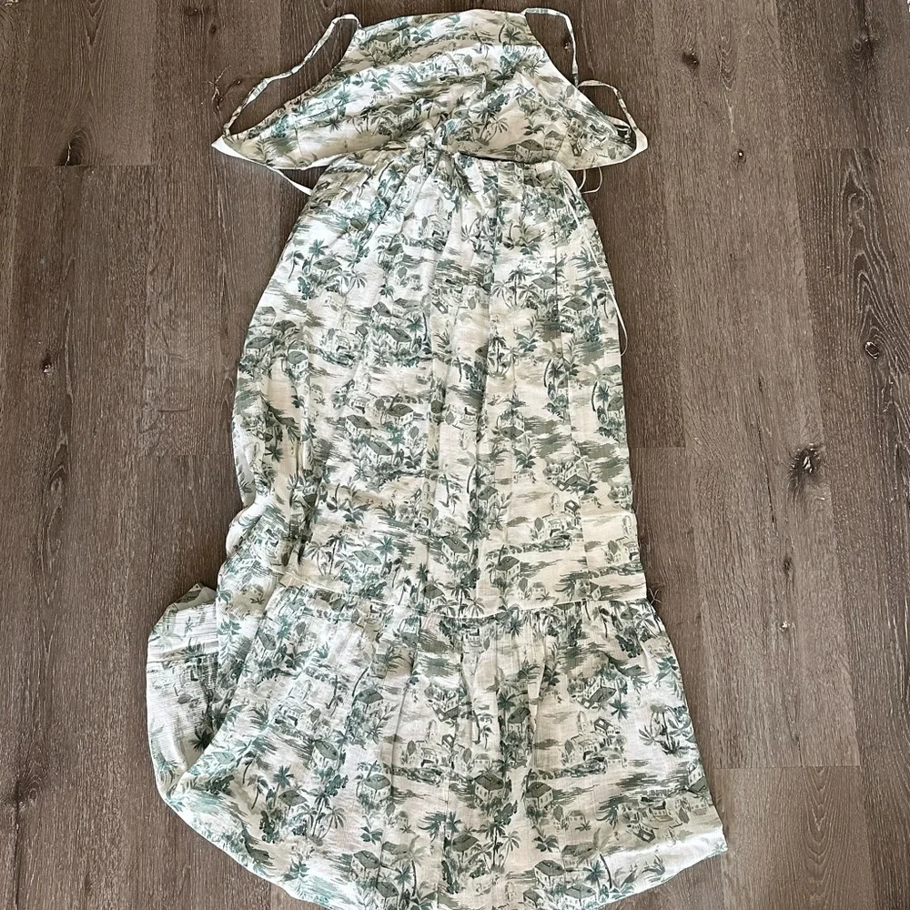 Abercrombie & Fitch Green and White Maxi Dress